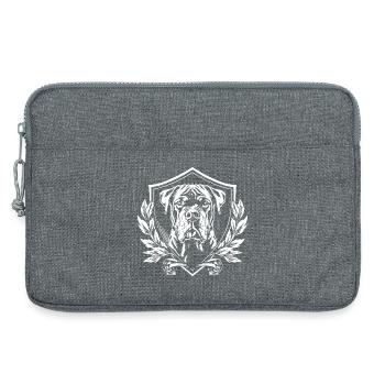 Wappenmastiff im Schild - Laptoptasche 13" - Grau meliert - Vorne