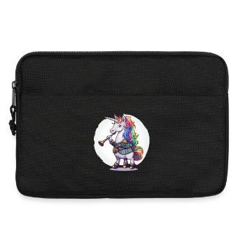 Colorful unicorn with trumpet - Laptop bag 13" - black - Front