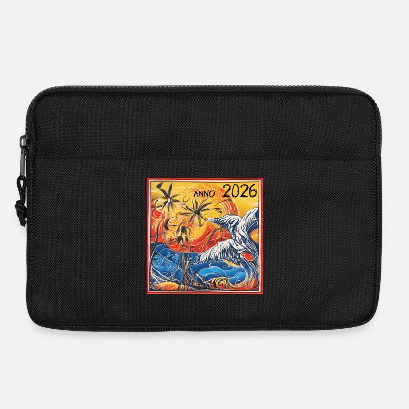 Sonnenuntergangs -Tropen 2026 - Laptoptasche 13" - Schwarz