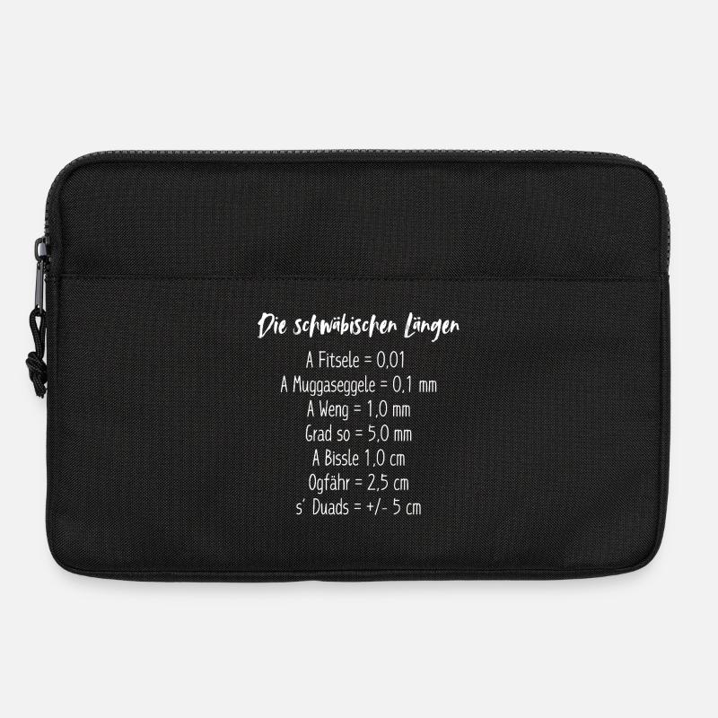 Schwäbische Längen Messkunst im Dialekt - Laptoptasche 13" - Schwarz