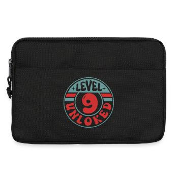 Level 9 Unlocked – Gamer Geburtstagsdesign - Laptoptasche 13" - Schwarz - Vorne