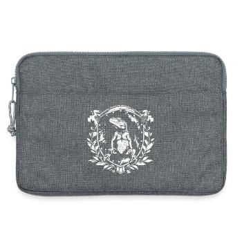 Heraldic iguana in a wreath of leaves - Laptop bag 13" - heather grey - Front