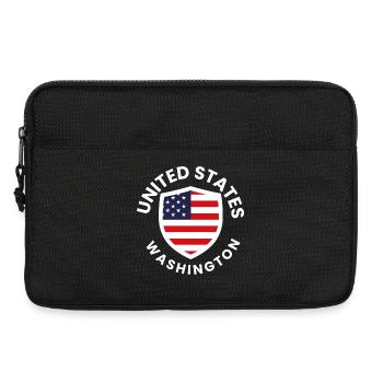Schildflagge der Vereinigten Staaten: patriotisches Design - Laptoptasche 13" - Schwarz - Vorne