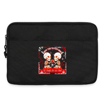 Mignonne Valentin squelette - T’aime jusqu’à l’Os Tee - Sacoche pour ordinateur portable 13 pouces - noir - Devant