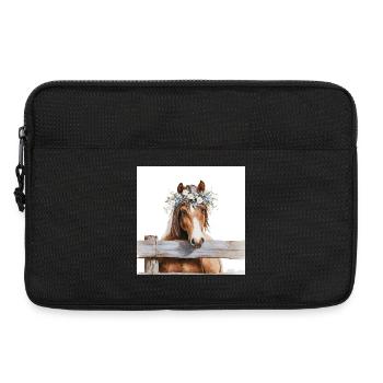 Floral Crowned Horse - Laptop bag 13" - black - Front