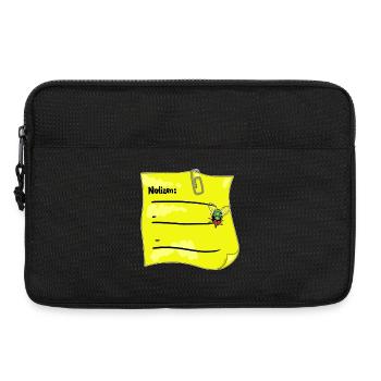 Yellow Notepad – Paper Clip & Fake Bow Tie - Laptop bag 13" - black - Front