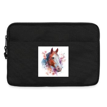 Floral Watercolor Horse - Laptop bag 13" - black - Front
