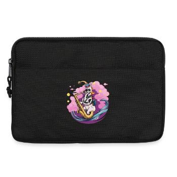 Saxophon-Einhorn im Nebelzauber - Laptoptasche 13" - Schwarz - Vorne