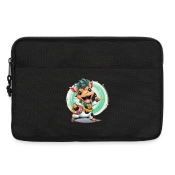 Kuh Trommler im Karneval - Laptoptasche 13" - Schwarz - Vorne