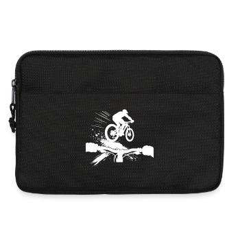 Downhill MTB POV Perspektive Mountainbike Geschenk - Laptoptasche 13" - Schwarz - Vorne