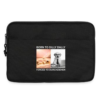 Labrador Meme - Born to Dilly Dally / Forced to Lo - Laptoptasche 13" - Schwarz - Vorne