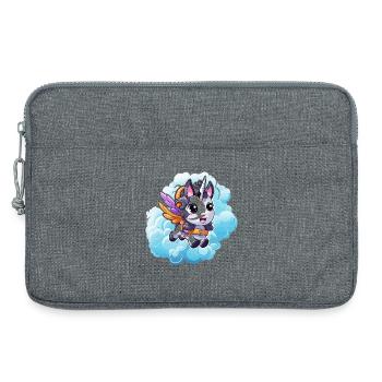 Vol du Petit Poney Licorne Nuage - Sacoche pour ordinateur portable 13 pouces - gris chiné - Devant