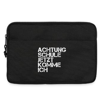 Achtung Schule jetzt komme ich  - Laptoptasche 13" - Schwarz - Vorne