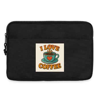 Tasse d’amour au café - Sacoche pour ordinateur portable 13 pouces - noir - Devant