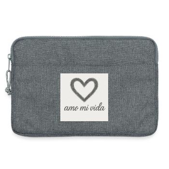 Herz und Lebensfreude - Laptoptasche 13" - Grau meliert - Vorne
