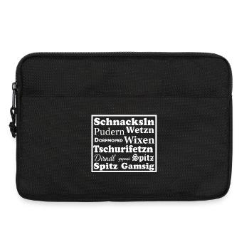 Mundart Österreich Typo Kollage Design - Laptoptasche 13" - Schwarz - Vorne