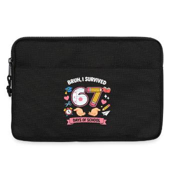 Bruh I survived 67 days of school - Laptop bag 13" - black - Front