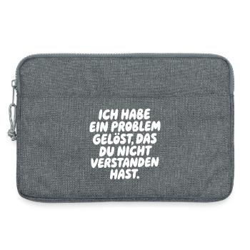 I solved a problem Saying - Laptop bag 13" - heather grey - Front