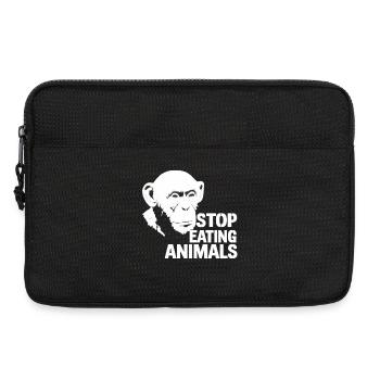 Stop Eating Animals – Schimpanse Design - Laptoptasche 13" - Schwarz - Vorne