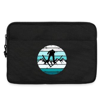 Ski Retro Sunset Skifahren Wintersport - Laptoptasche 13" - Schwarz - Vorne
