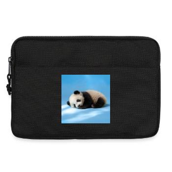 Blue Sleeping Panda - Laptop bag 13" - black - Front