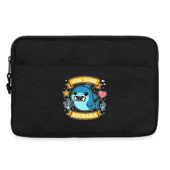 Jaw-Some Adorable Shark Cartoon - Laptop bag 13" - black - Front