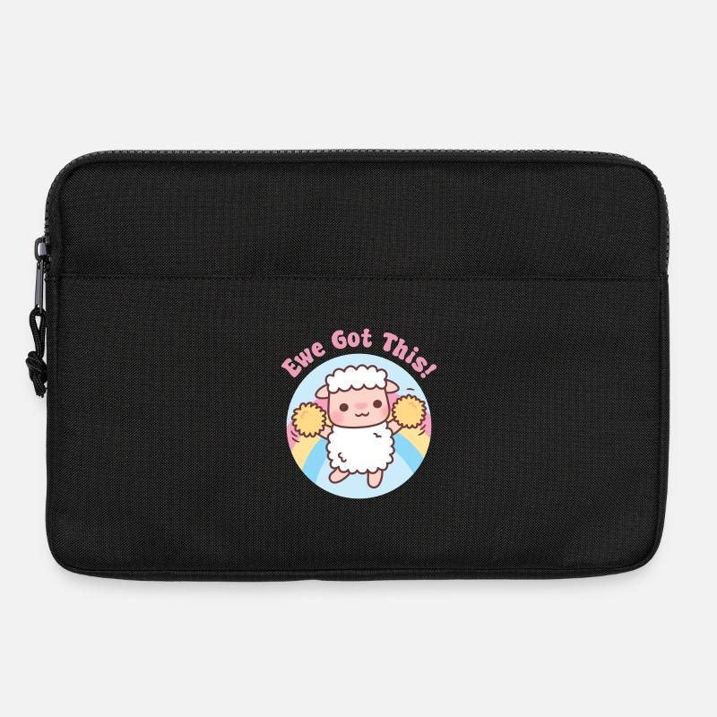 Mouton mouton Eea a ce jeu de mots motivant drôle - Sacoche pour ordinateur portable 13 pouces - noir
