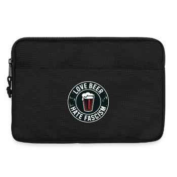 J’adore la bière, je déteste le fascisme - Produits dérivés antifascistes - Sacoche pour ordinateur portable 13 pouces - noir - Devant