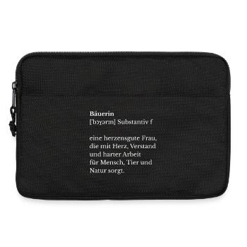 Farmer's Wife T-Shirt – Strong Statement for Country Life - Laptop bag 13" - black - Front