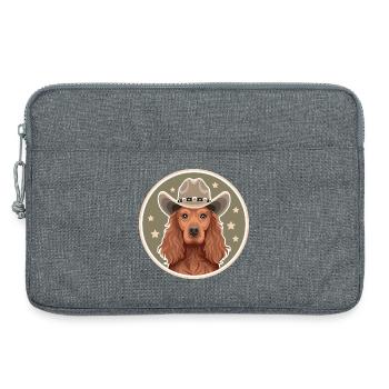 Cocker Spaniel Cowboy - Sacoche pour ordinateur portable 13 pouces - gris chiné - Devant