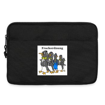 Lustiger Pinguin Cartoon – Frackordnung Motiv weiß - Laptoptasche 13" - Schwarz - Vorne