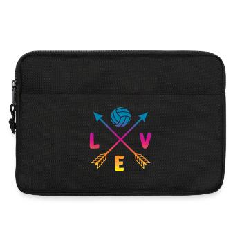 L’amour du volley-ball - Sacoche pour ordinateur portable 13 pouces - noir - Devant