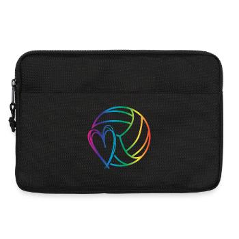 L'amour du volley-ball - Sacoche pour ordinateur portable 13 pouces - noir - Devant