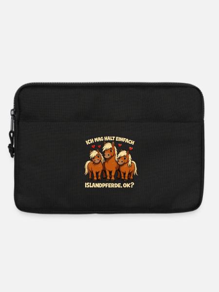 Islandpferde Liebhaber Statement Motiv - Laptoptasche 13" - Schwarz