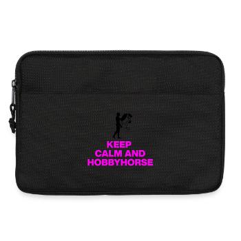 RESTEZ CALMES ET CHEVAL DE BATAILLE ! HOBBYHORSING CHEVAL DE BATAILLE - Sacoche pour ordinateur portable 13 pouces - noir - Devant