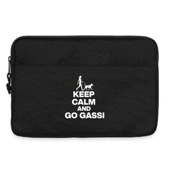 KEEP CALM AND GO GASSI FÜR HUNDEFANS IN weiß - Laptoptasche 13" - Schwarz - Vorne