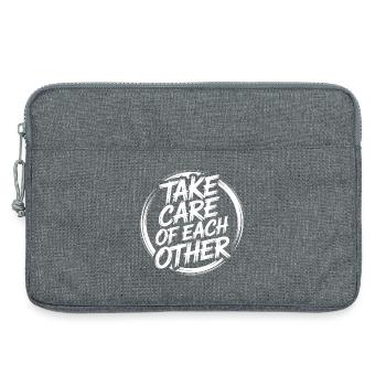 Prenez soin les uns des autres - Sacoche pour ordinateur portable 13 pouces - gris chiné - Devant