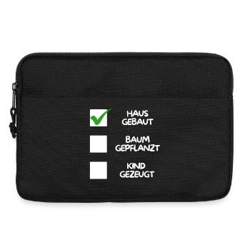 Haus gebaut, ( Baum gepflanzt, Kind gezeugt) weiß - Laptoptasche 13" - Schwarz - Vorne