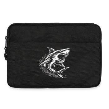 Requin tribal – Motif de tatouage de requin - Sacoche pour ordinateur portable 13 pouces - noir - Devant