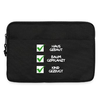 House built, tree planted, child conceived (white) - Laptop bag 13" - black - Front