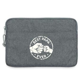 Best Papa Ever Fist Bump Dad Design - Laptop bag 13" - heather grey - Front