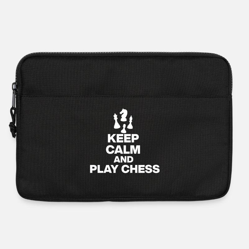 KEEP CALM AND PLAY CHESS! CHESS PLAYER white - Laptop bag 13" - black