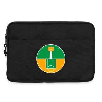 Rundes Basketballfeld-Emblem - Laptoptasche 13" - Schwarz - Vorne
