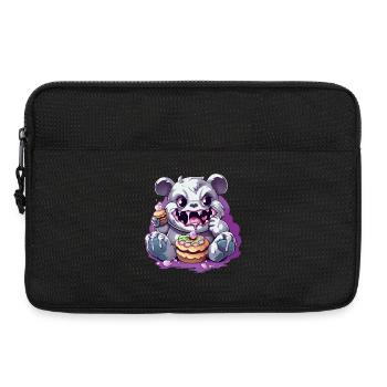 Süßer Panda-Monster mit Süßigkeiten - Laptoptasche 13" - Schwarz - Vorne