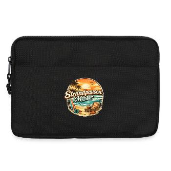 Strandpausen Meister Retro - Laptoptasche 13" - Schwarz - Vorne
