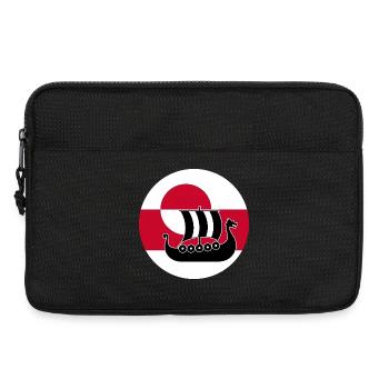 Conception de drakkar du drakkar du drapeau du Groenland - Sacoche pour ordinateur portable 13 pouces - noir - Devant