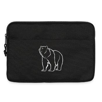 Silhouette d’ours minimaliste et logo symbolique - Sacoche pour ordinateur portable 13 pouces - noir - Devant