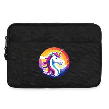 Rainbow Unicorn Colorful Unicorn Head Motif - Laptop bag 13" - black - Front