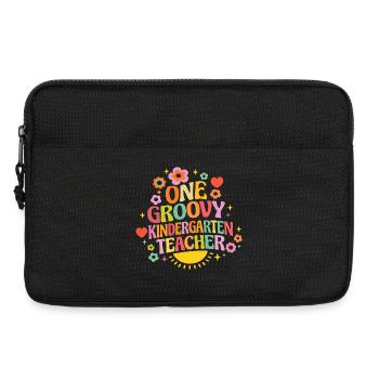 Institutrice de maternelle géniale avec cœur et fleurs - Sacoche pour ordinateur portable 13 pouces - noir - Devant