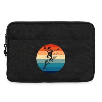 Modernes Handball Artwork fuer Frauen - Laptoptasche 13" - Schwarz - Vorne